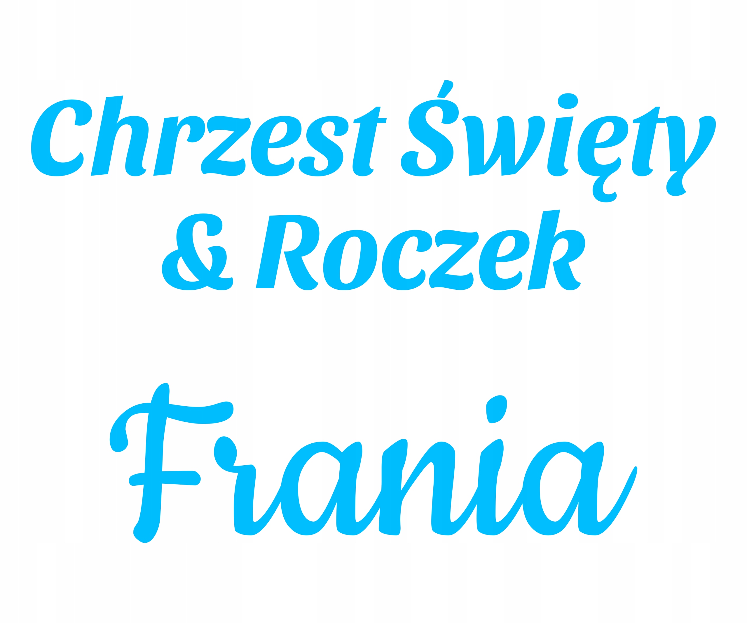 naklejka Chrzest Święty & Roczek Imię szer. 60cm na ściankę dekoracyjną