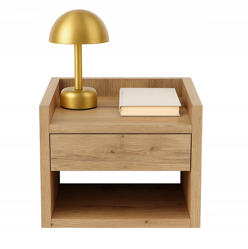 Závesný nočný stolík Nuvia Duo 35 artisan, závesná skrinka na stenu do spálne