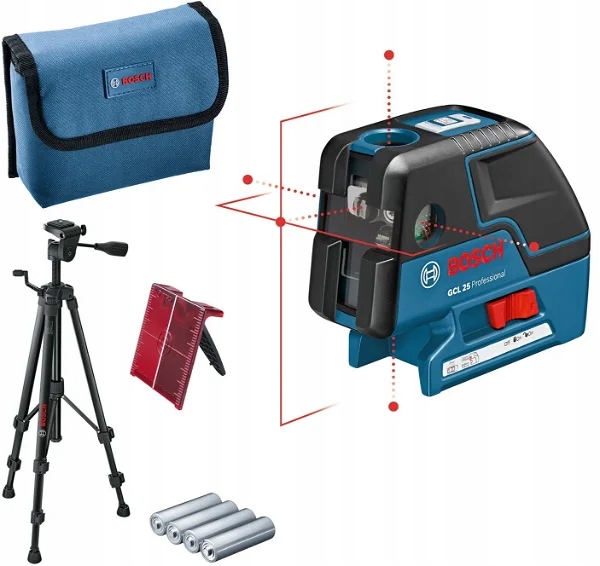 Laser liniowo-punktowy Bosch GCL 25 + BS 150 + Wkładka do L-Boxx Czerwony Kod producenta 0601066B01