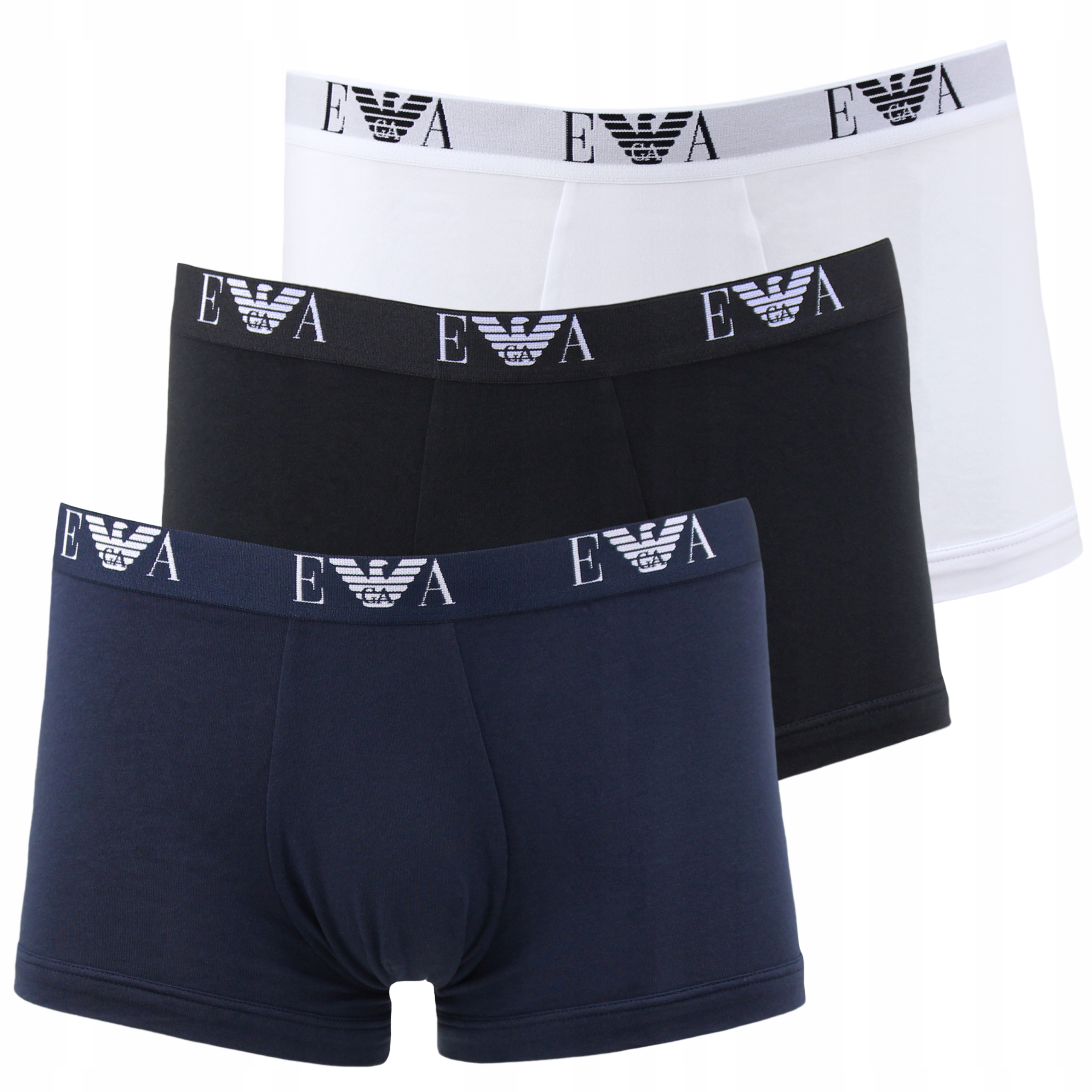 Emporio Armani pánské boxerky 3 ks černé, bílé, tmavě modré, Velikost XL