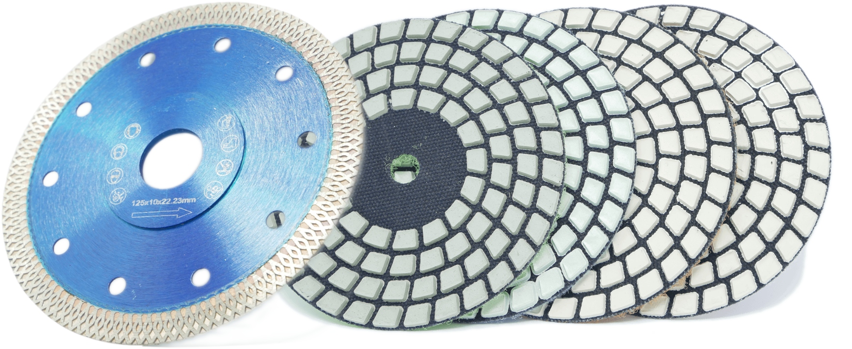 Sada Řezací Kotouč Leštění Slinuté Dlažby, Lesk