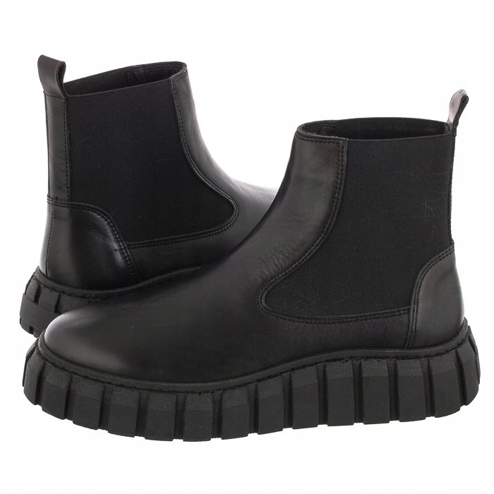 Dámské nazouvací boty Kotníkové Boty Filipe Černé 12310 Crust 6703 Preto