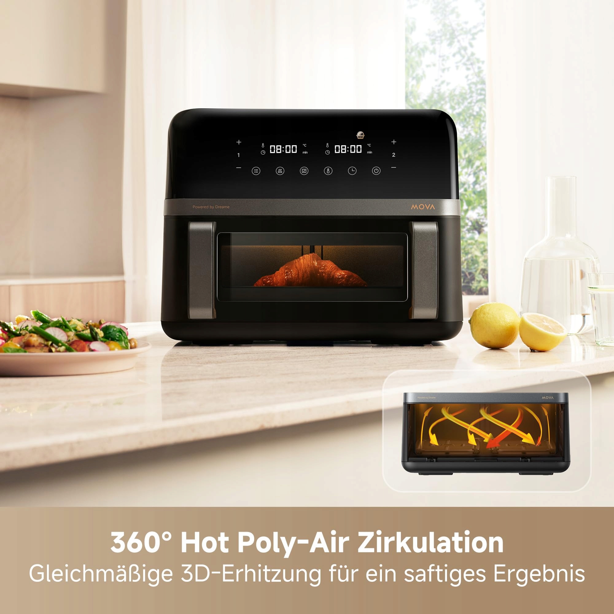 MOVAAEROCHEF FD20 Pro Frytkownica Beztłuszczowa 9L 2700W Termoobieg 40-230C — miniatura 4