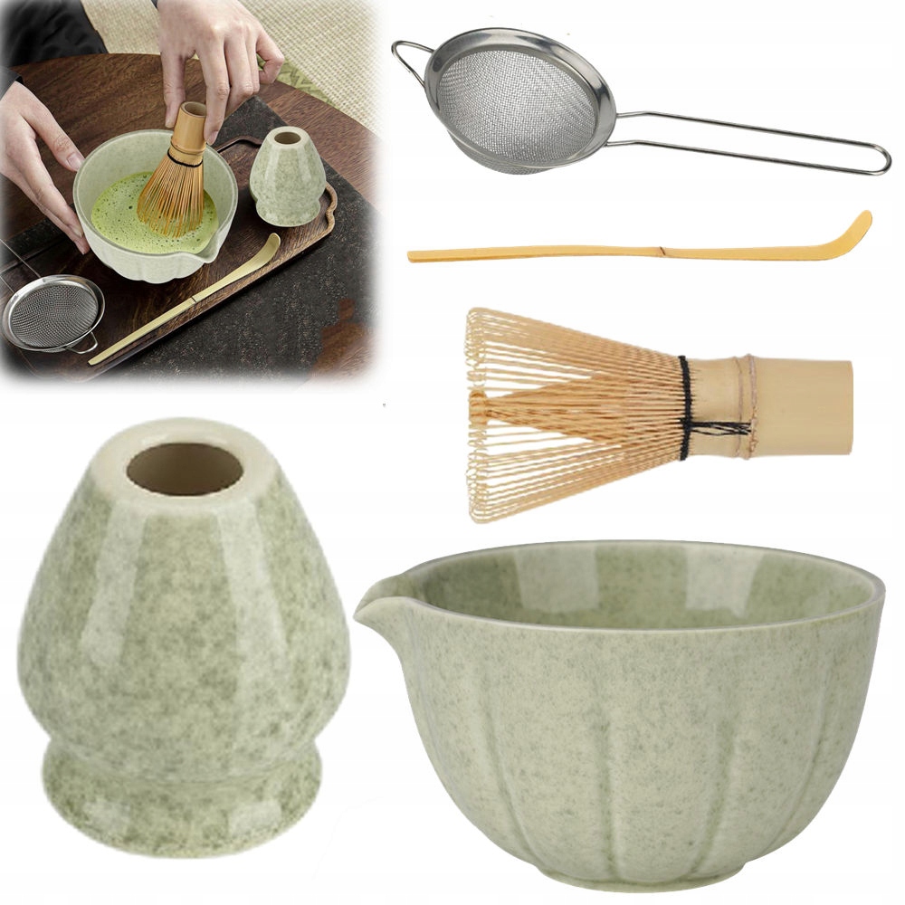 Levně Čaj japonský matcha set šálek metla stojan pro každodenní použití
