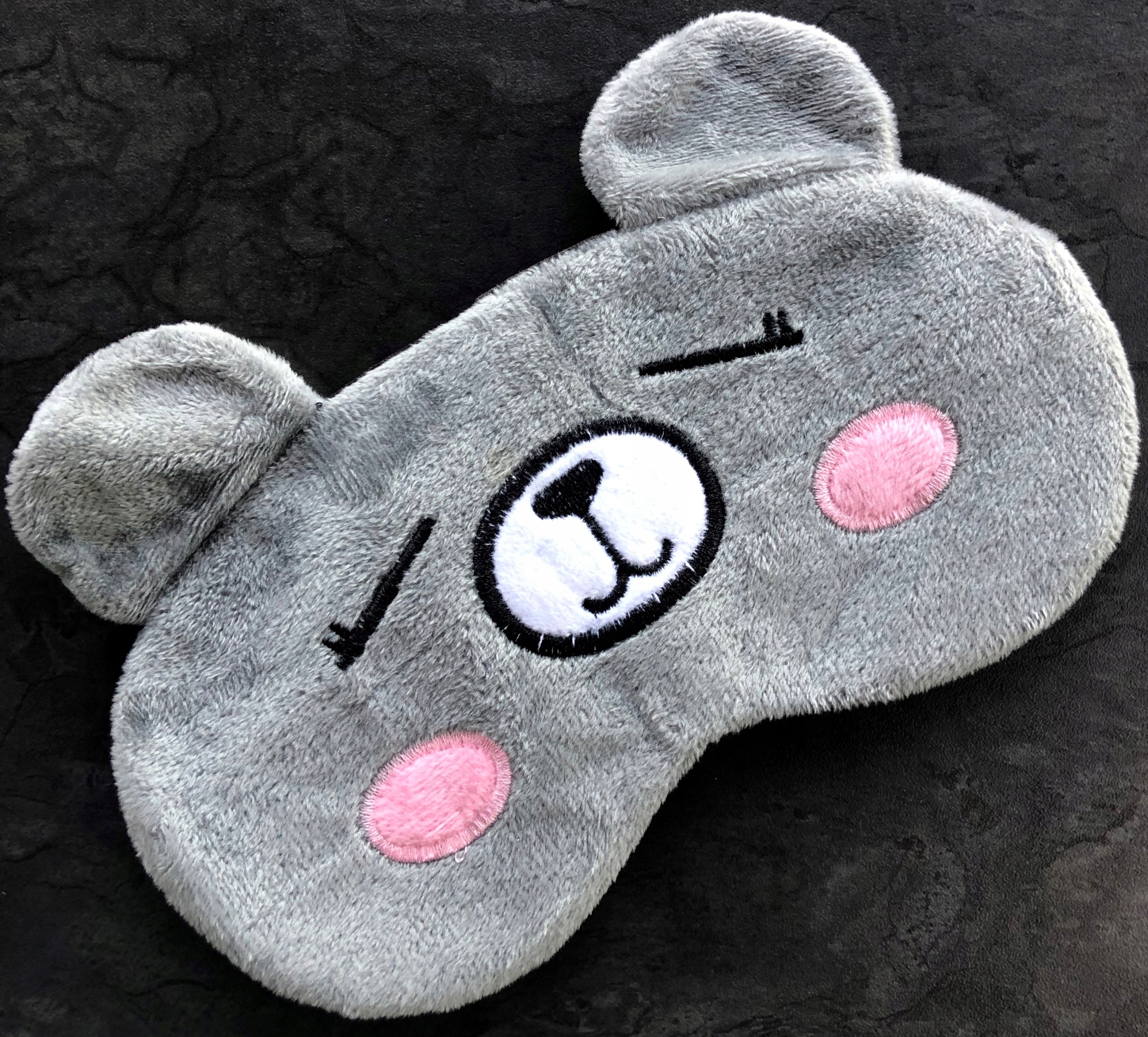 MASKA OPASKA NA OCZY DO SPANIA SNU RELAKSU miś misiek szary OLDMAN PLUSZOWA Marka Oldman