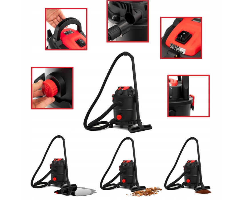 ODKURZACZ PRZEMYSŁOWY MOKRO SUCHO GRUZU GIPSU 3600 Zasilanie sieciowe