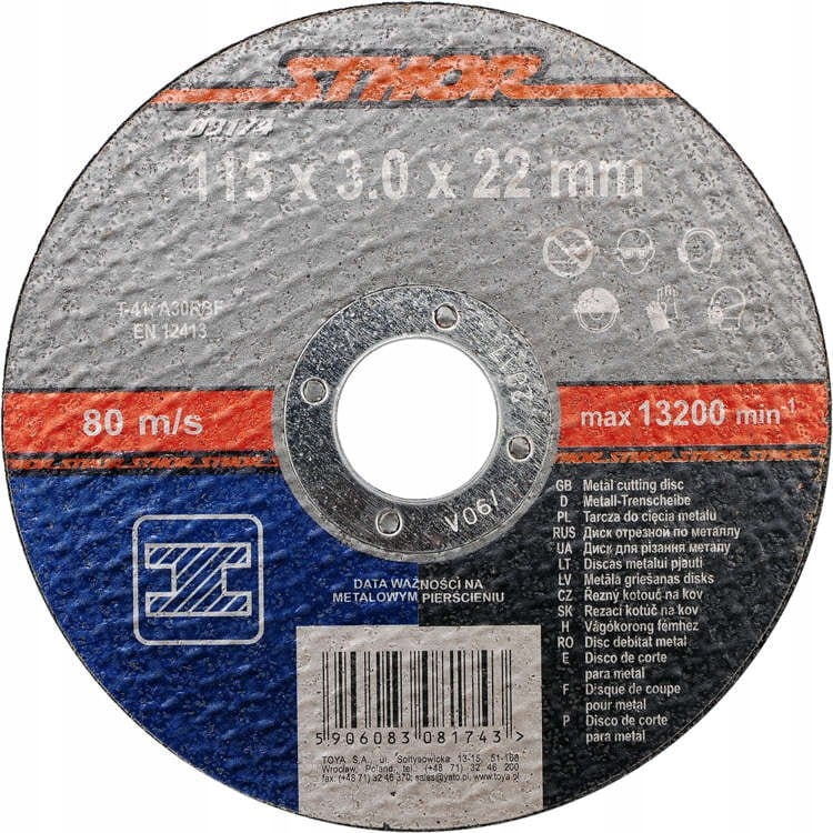 Tarcza do cięcia metalu 115 x 3,0 x 22mm - STHOR