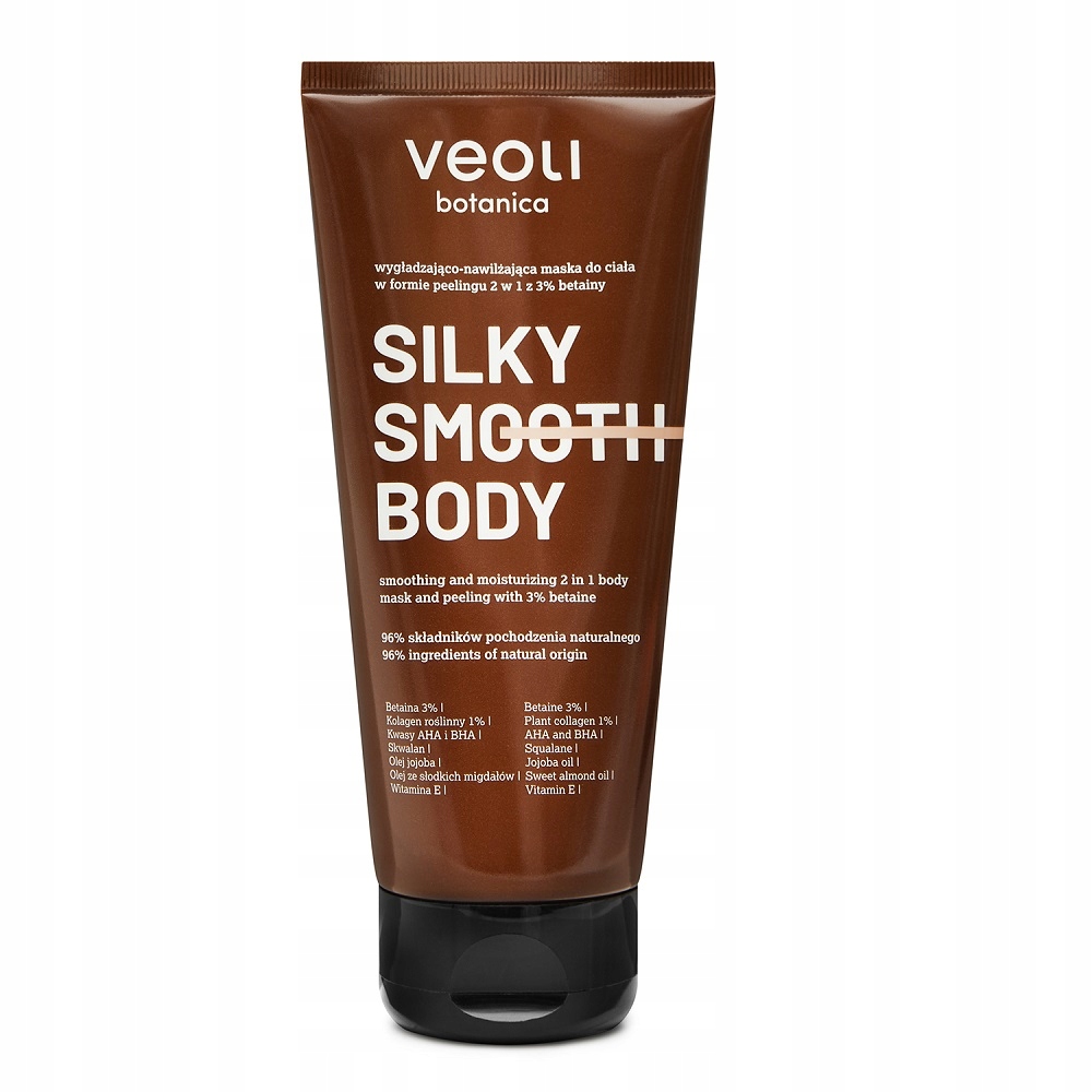 Přírodní Silky Smooth Body peelingová hydratační maska Veoli Botanica 180 ml