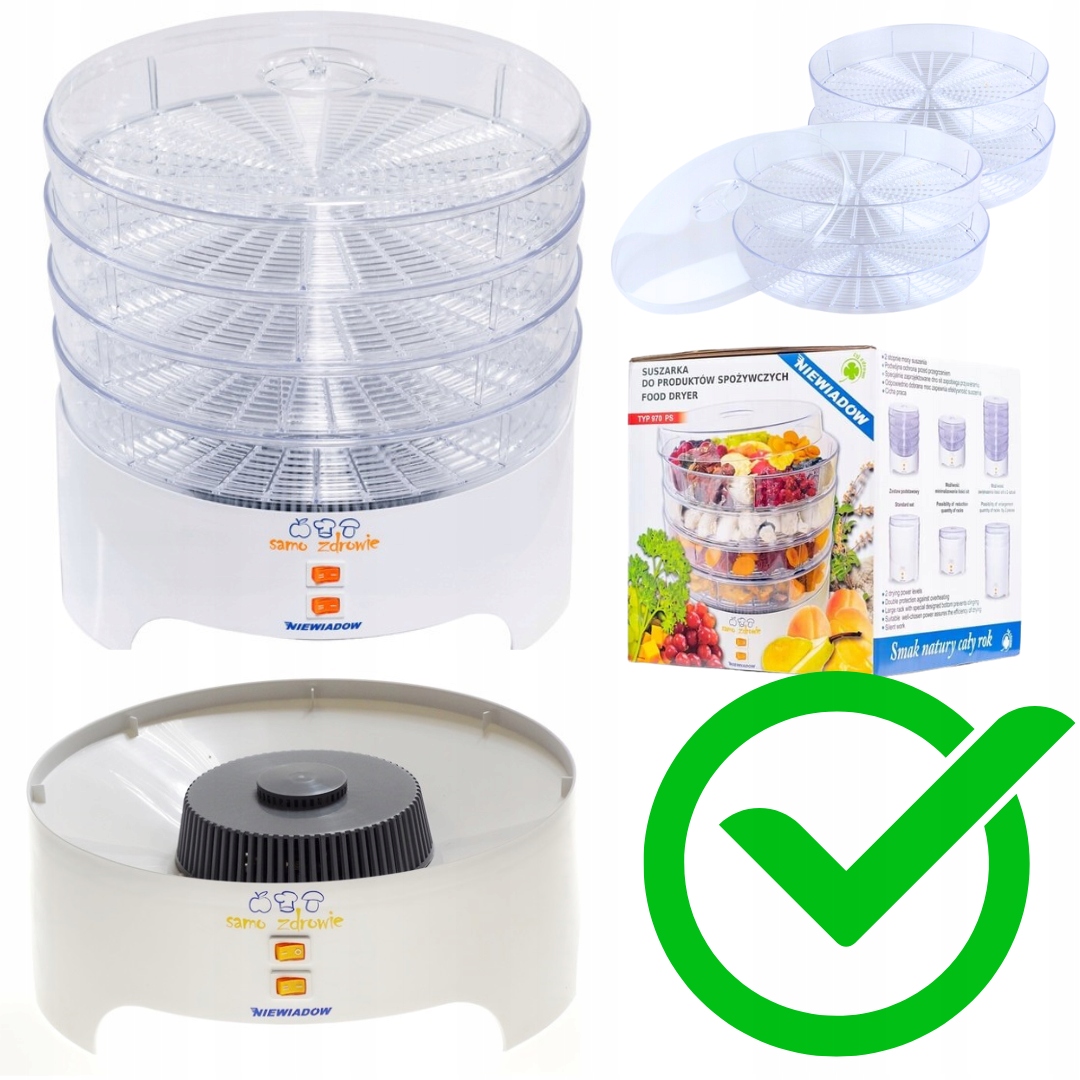 DUŻA MOCNA SUSZARKA DO GRZYBÓW OWOCÓW 4 SIT +EBOOK