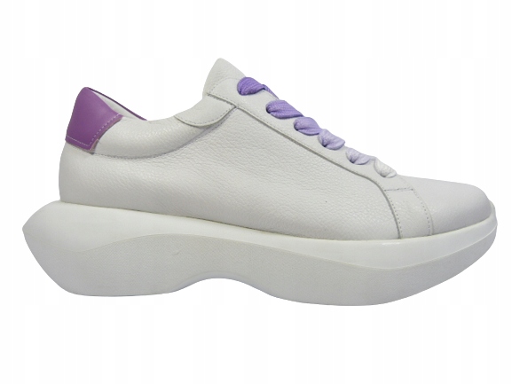 Bílé lico tenisky polobotky z kůže, sportovní dámské boty Karino 37