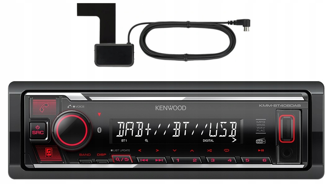 Autorádio anténa Dab+ MP3 Usb Aux Bluetooth Kenwood KMM-BT408DAB