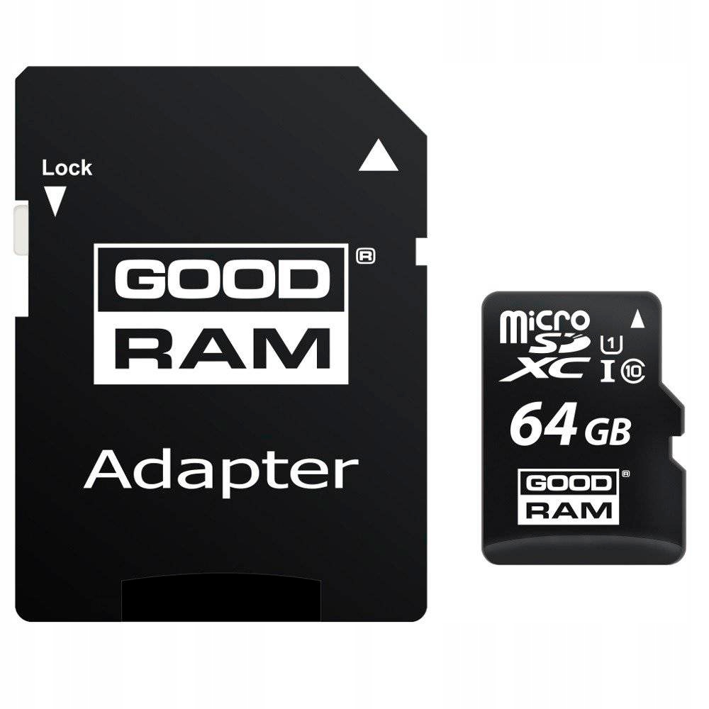 KARTA PAMIĘCI MICRO SD 64 GB GOODRAM CLASS 10 100MB/S + ADAPTER Kod producenta M1AA-0640R11