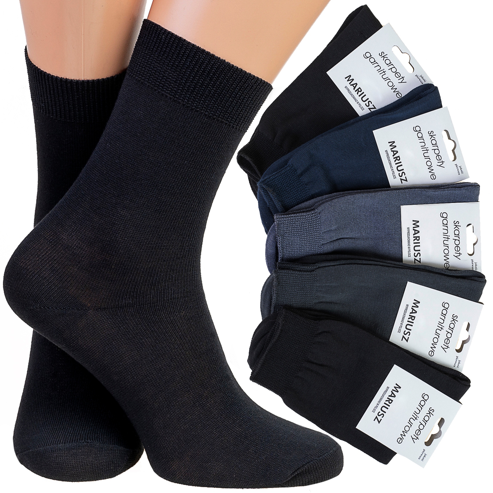 

Polskie Skarpety Garniturowe-Bawełna 5 par r.38-40