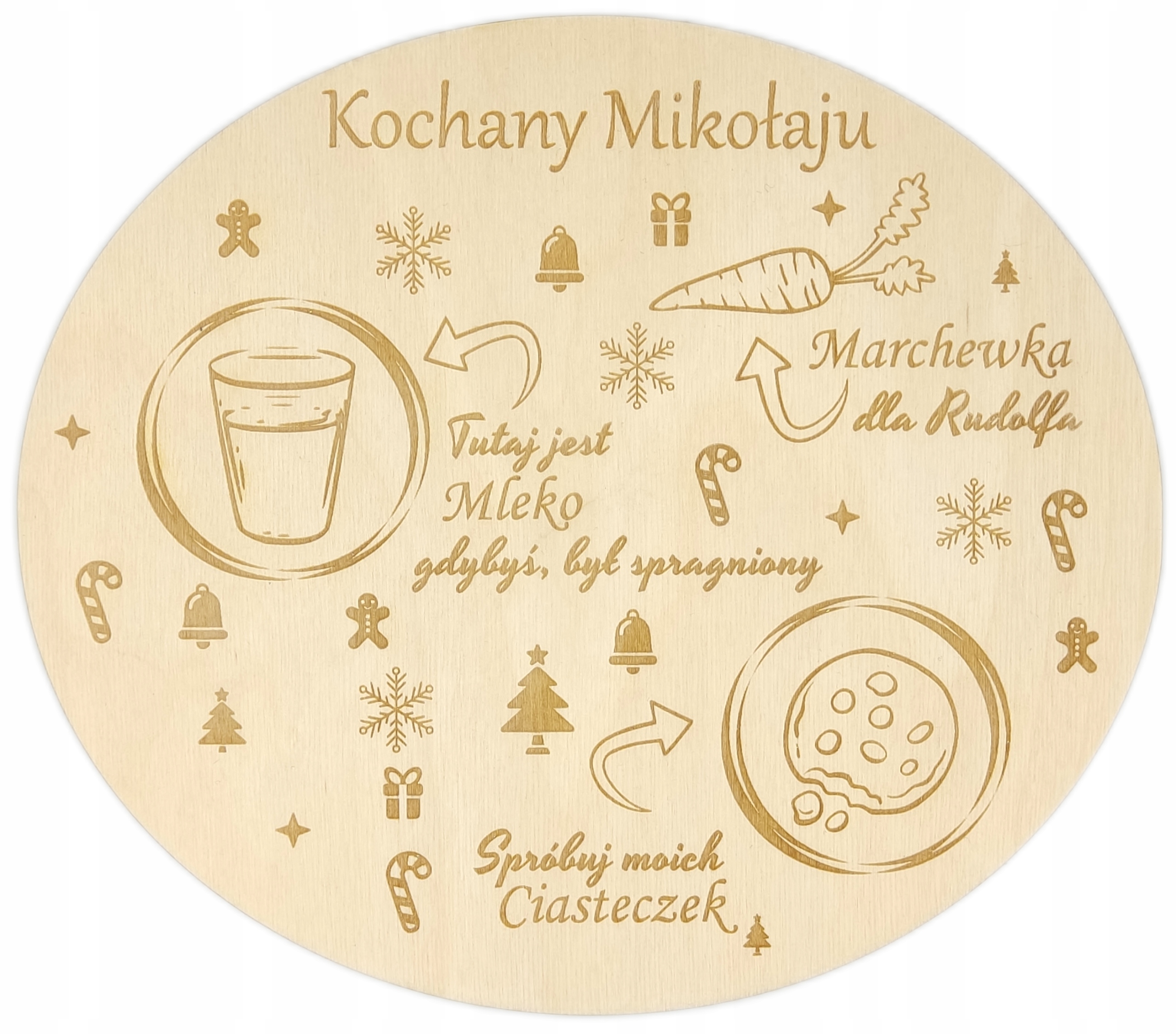 

Drewniany Talerzyk tacka dla Mikołaja