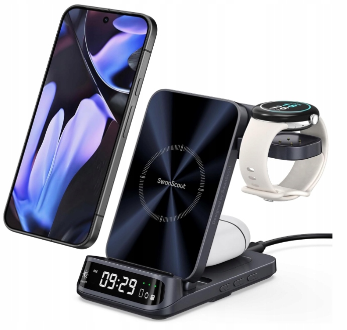 Indukční nabíjecí stanice 3v1 pro Pixel Watch a Google Pixel SwanScout