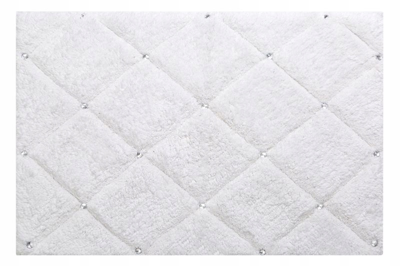 Koberec 60x90 Chic bílý z bavlny zdobený krystaly ve stylu glamour