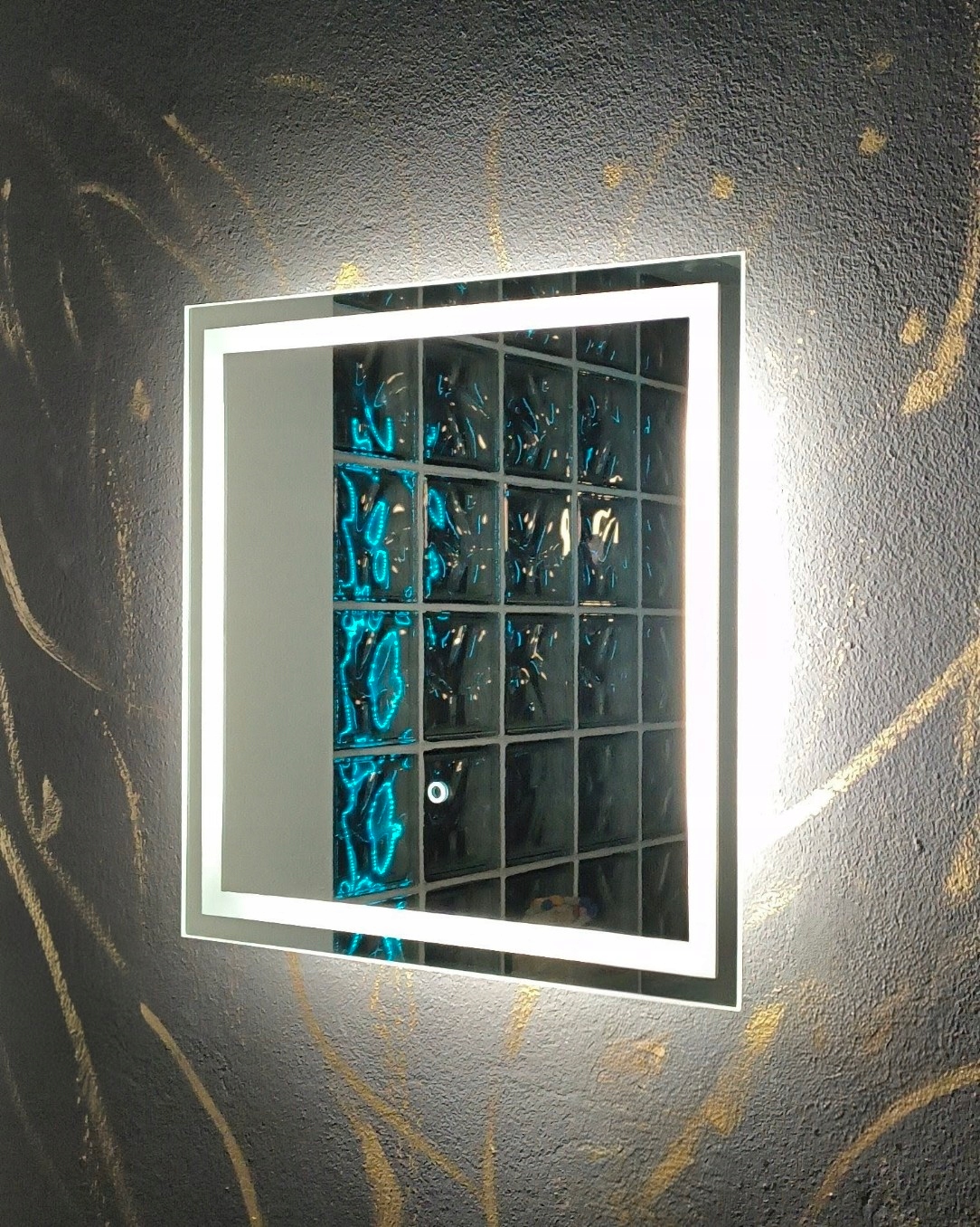 Led zrkadlo La Luna Dotykový spínač 90×90 cm Teplá Biela 3k Vyrobené v Pl