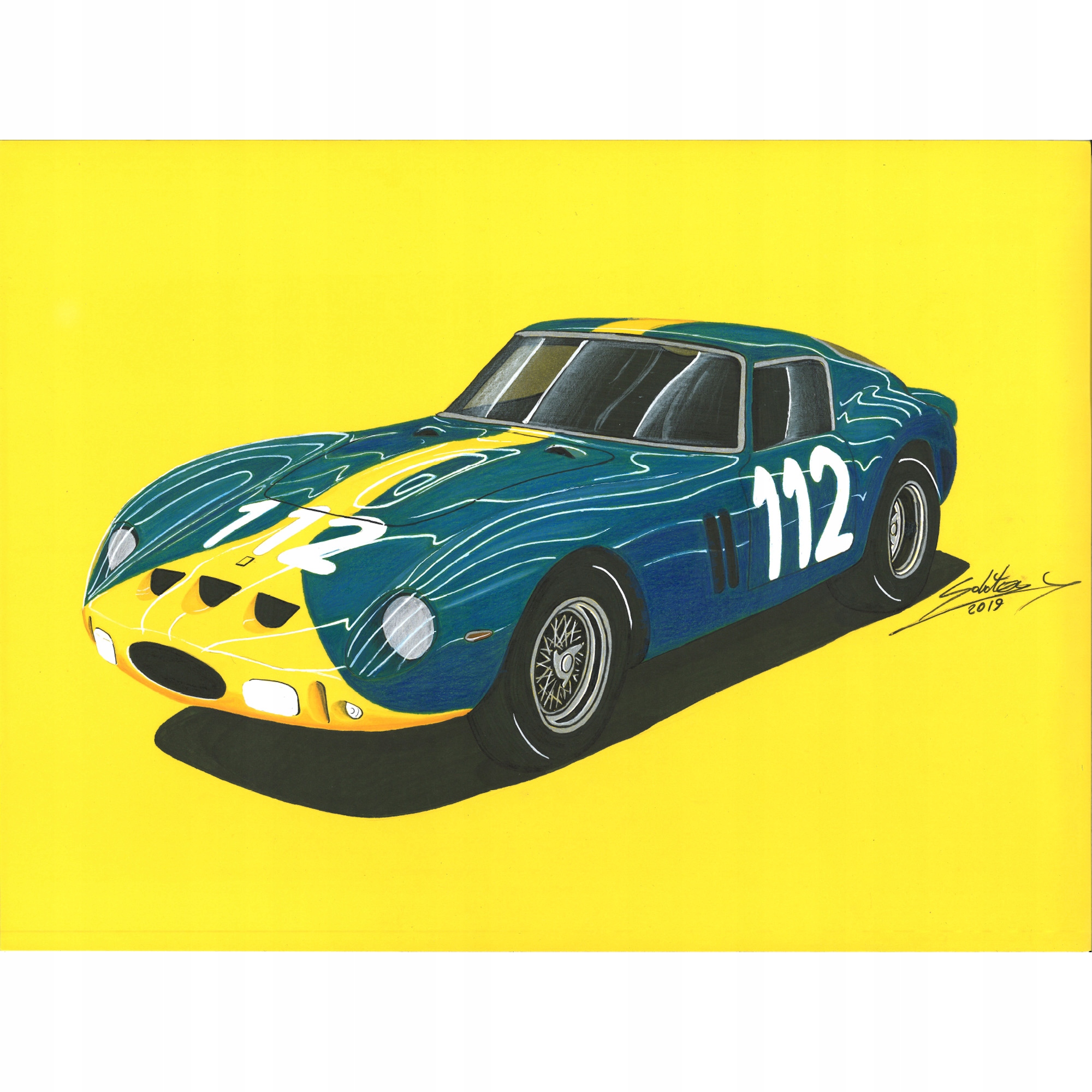 Плакат 70x100cm-Ferrari 250gto-sobotor_art