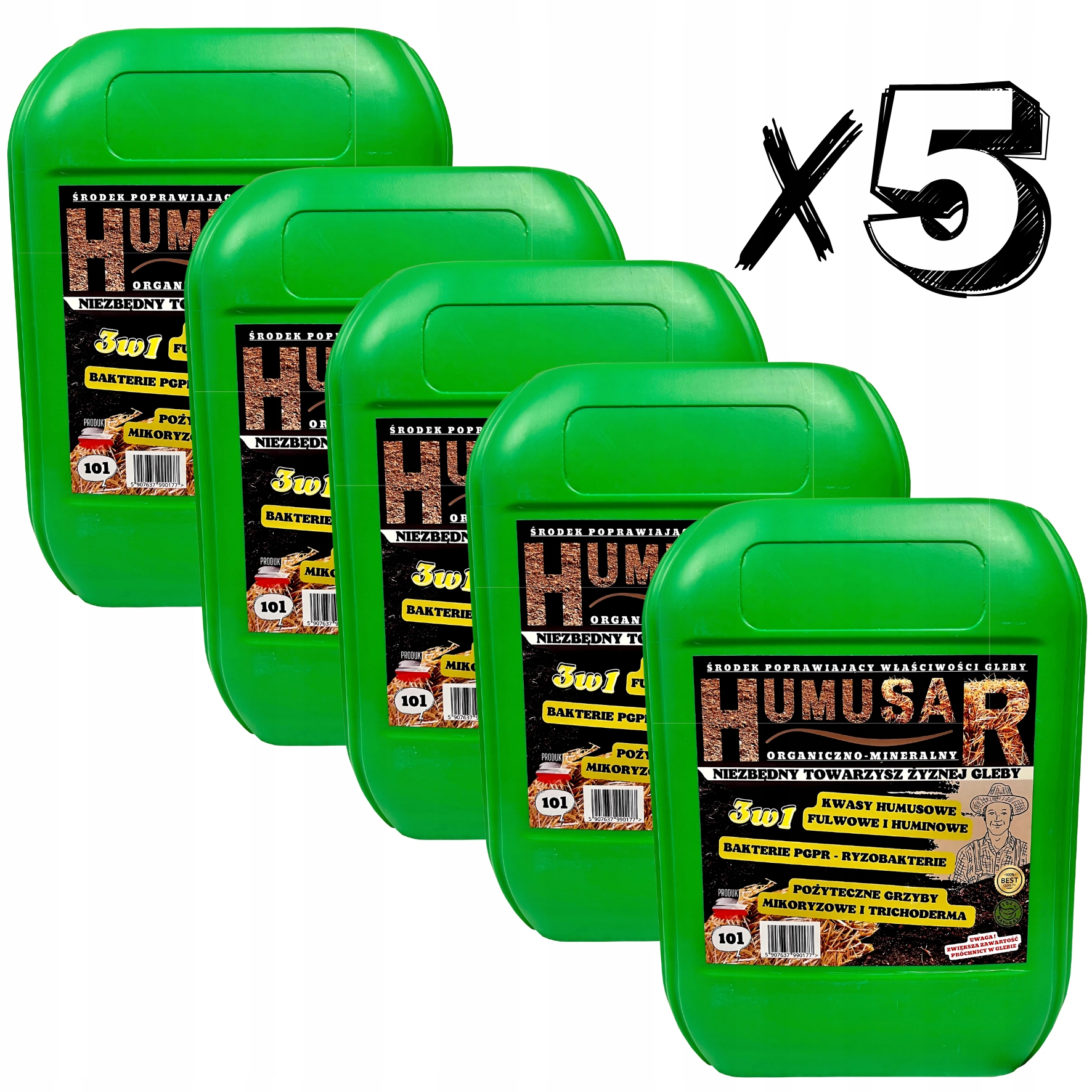 5 x Organické Humusové Ekologické Kyseliny Mikoryza Trichoderma 10L/Hektar