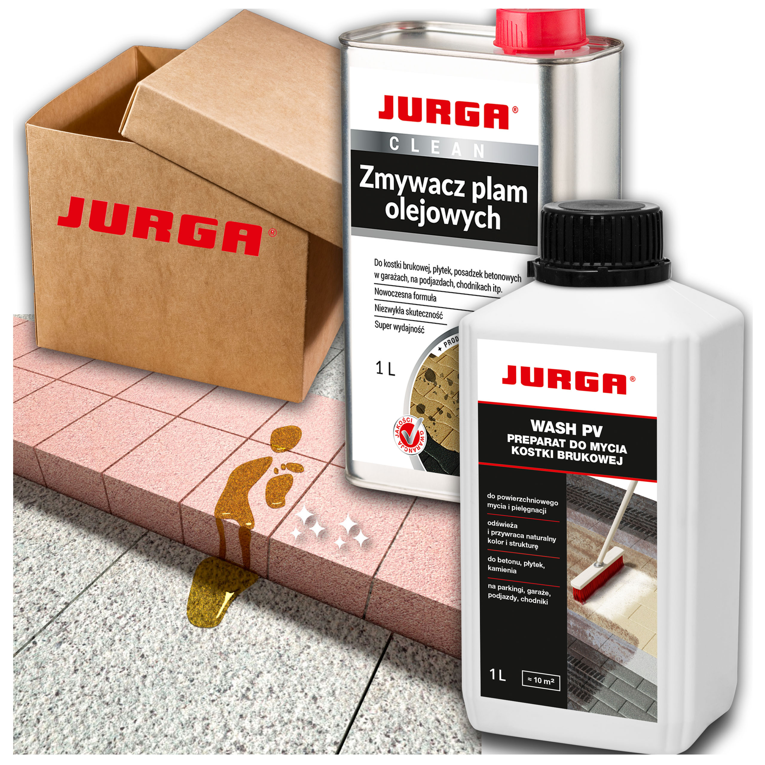 Zmywacz Plam Olejowych 1L Plus Płyn do Mycia Kostki Brukowej Wash Pv 1L