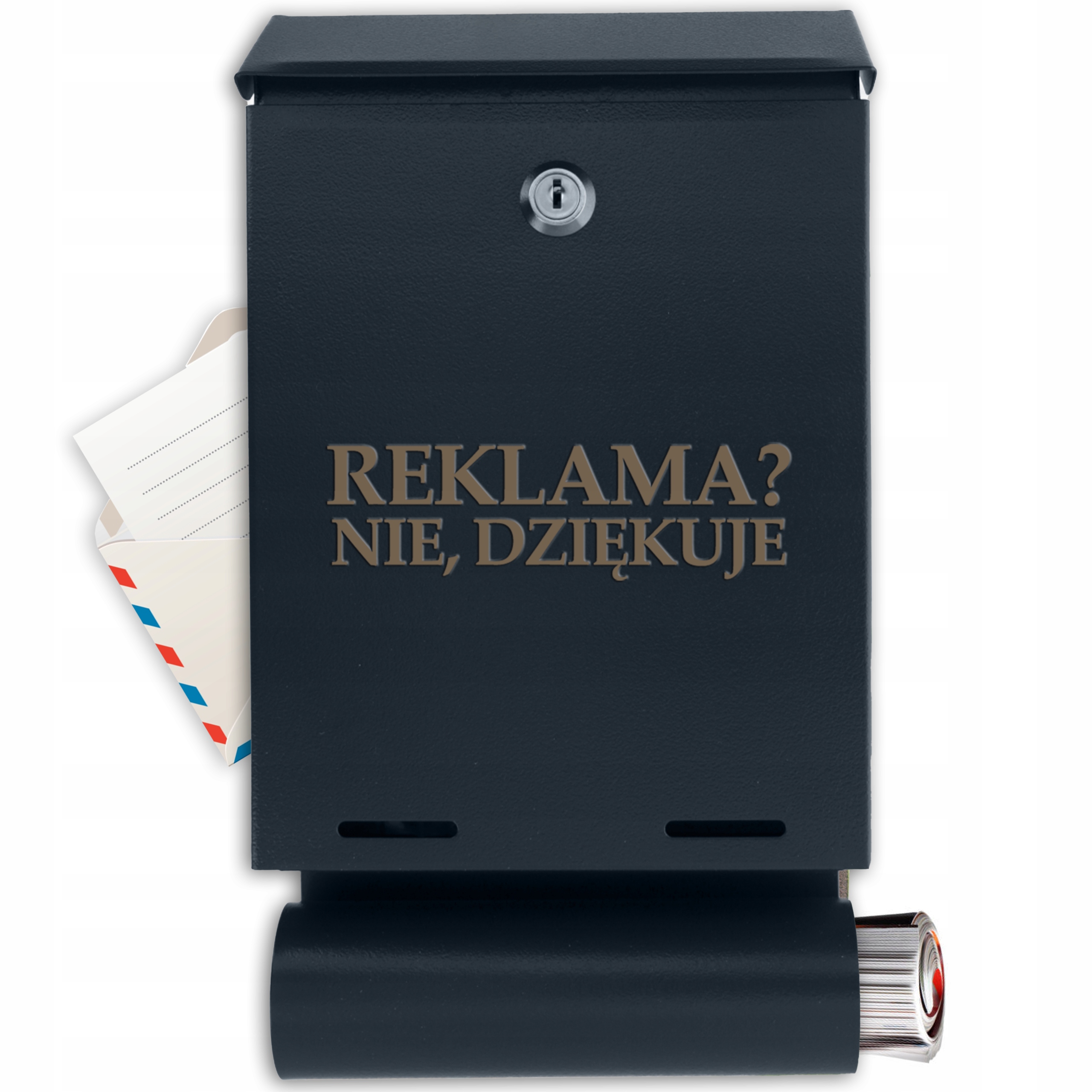 Poštovní Schránka S Číslem Domu A Adresou Na Dopisy Antracit S Tubou Reklam