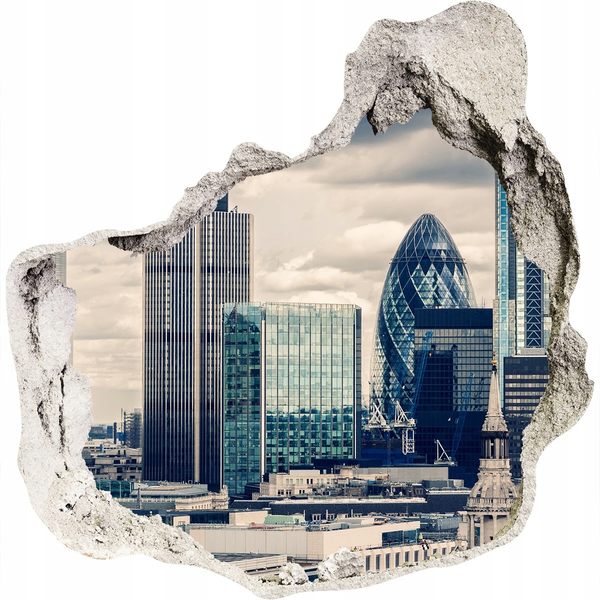 

Fototapeta dziura na ścianę 3d Drapacze chmur