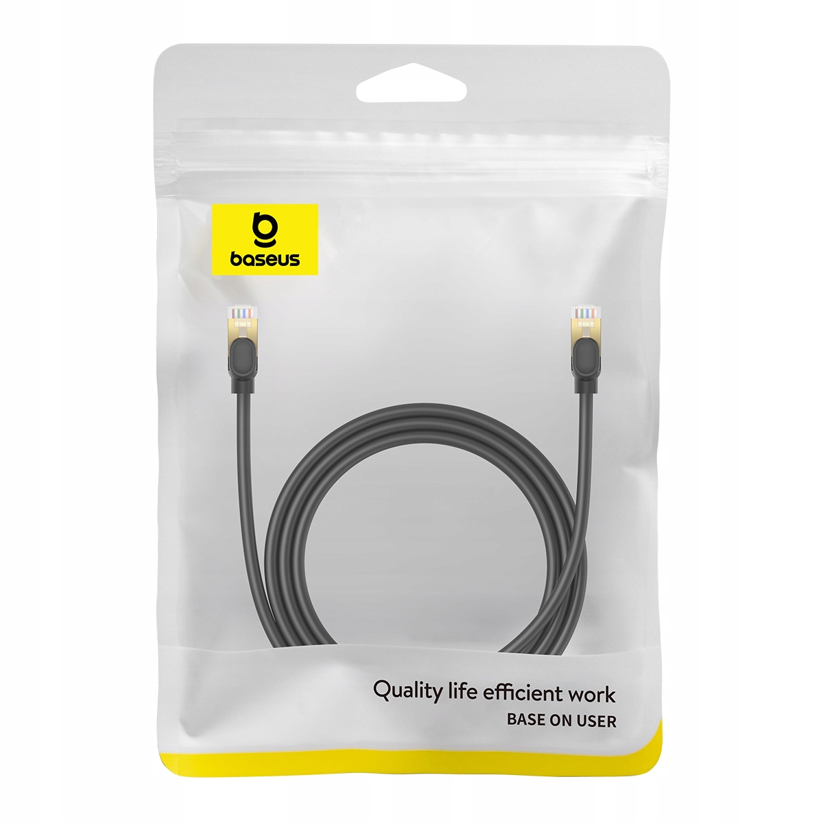 BASEUS KABEL SIECIOWY RJ45 LAN PRZEWÓD ETHERNET CAT8 40Gb/s 1.5m Kolor czarny