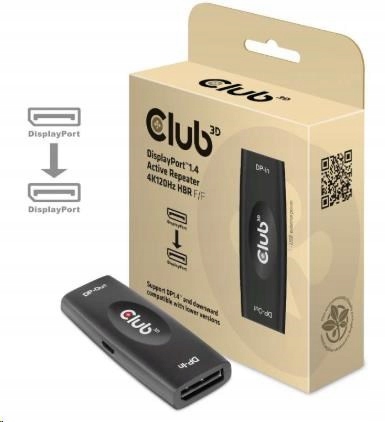 Club3D Adaptér aktivní DisplayPort 1.4 Repeater 4K120HZ HBR3 (f/ F), …