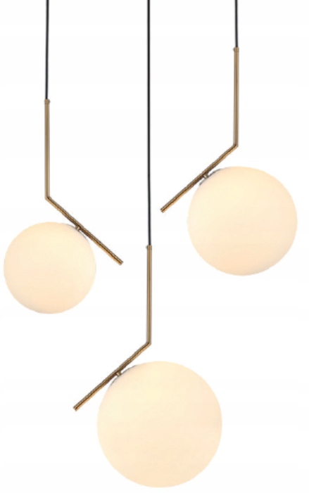 Mliečna guľa 30 Moderná závesná lampa zlatá mosadz 30 cm