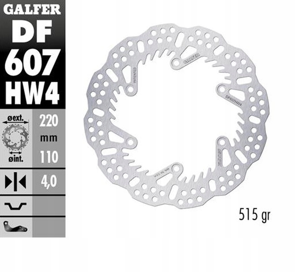 Galfer Brzdový Kotúč Zadný Gas Gas Ec/ec-f/mc/mc-f 21-24 220X110X4MM Shark
