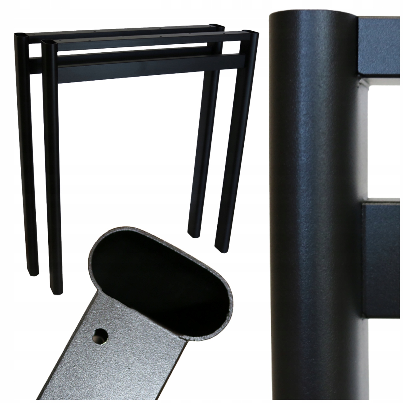 Nohy Na Stôl Kovové Oválne 60x72 CM Profil 6x3 CM Loftové 2 Ks