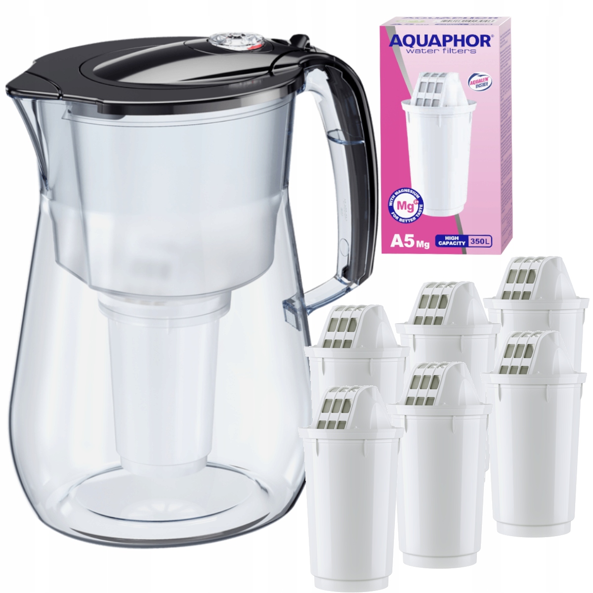 6 x filtrační vložka Aquaphor A5Mg velká filtrační konvice Provence 4,2L