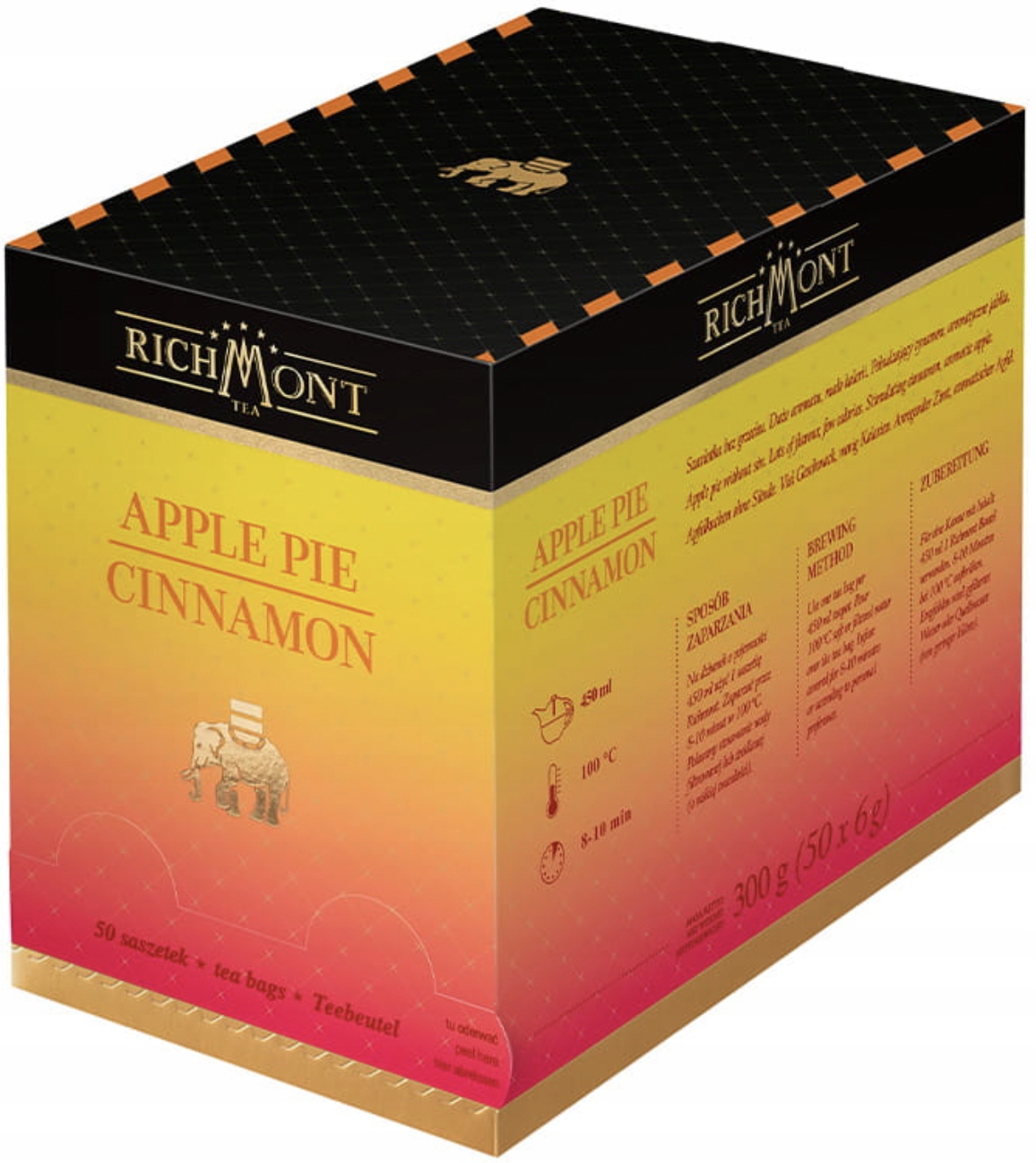 Čaj Richmont Apple Pie Cinnamon 50 Kusů Sáčky v zimních sáčcích