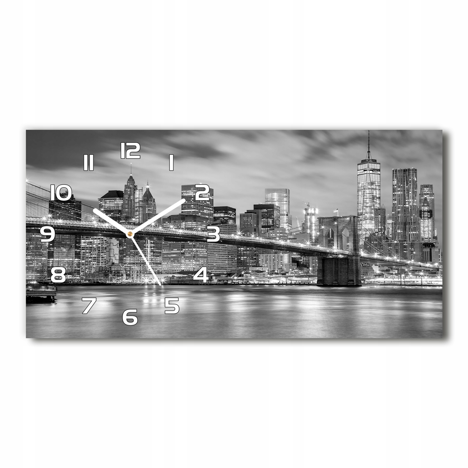 

Zegar ścienny szklany Manhattan Nowy Jork 60x30 cm