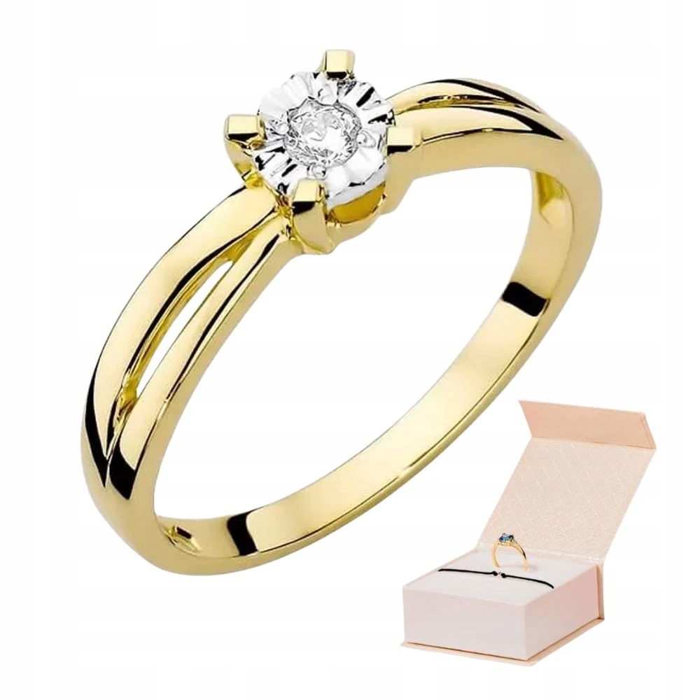 Zlatý Prstýnek S Briliantem 585 Zásnubní 0,08 ct Vel. 06