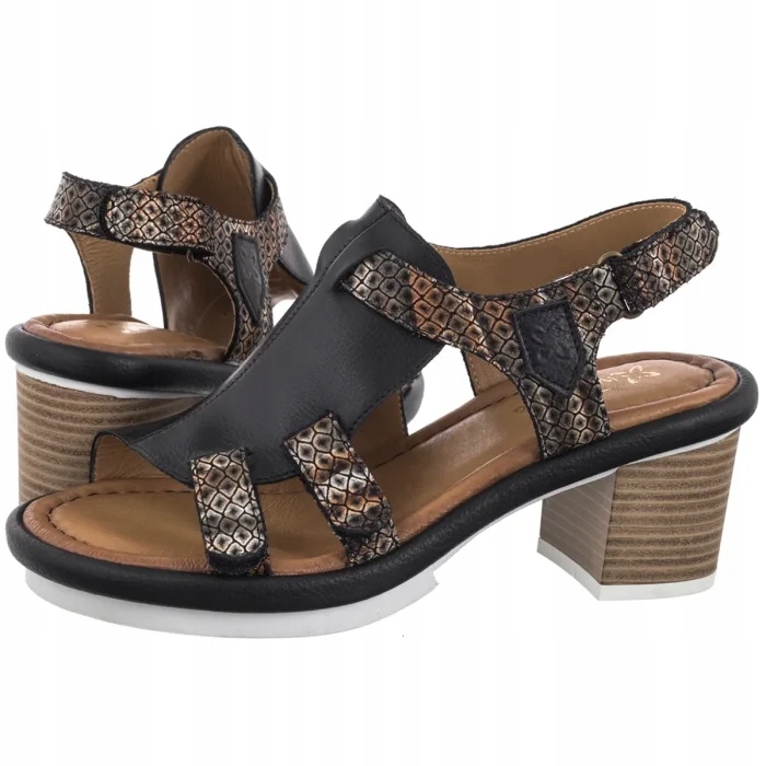 Dámské letní boty Sandály Maciejka Černo-růžové 06831-01/00-1