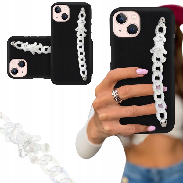 ETUI BLINK CZARNY MATOWY do IPHONE 13 Biały Miś