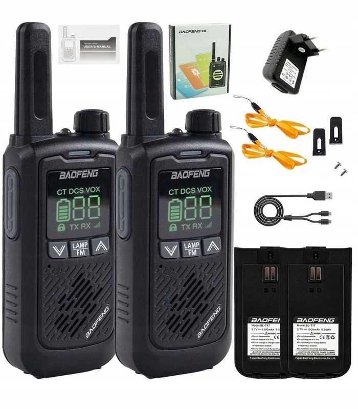 KRÓTKOFALÓWKI WALKIE TALKIE BAOFENG KRÓTKOFALÓWKA RADIO USB ZESTAW 2 SZTUKI