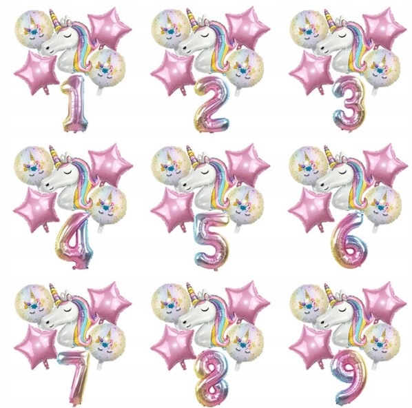 BALONY ZESTAW UNICORN JEDNOROŻEC URODZINY CYFRA 2 EAN (GTIN) 5906293869810