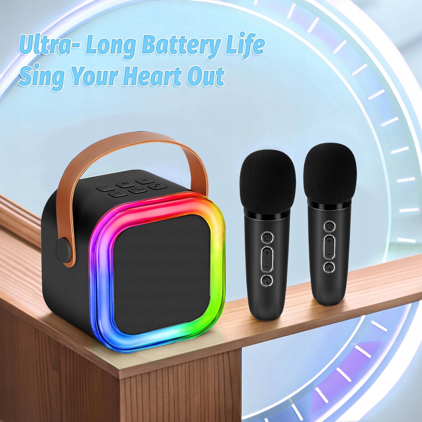 KARAOKE MASZYNA DLA DZIECI I DOROSŁYCH BEZPRZEWODOWY GŁOŚNIK BLUETOOTH — miniatura 6