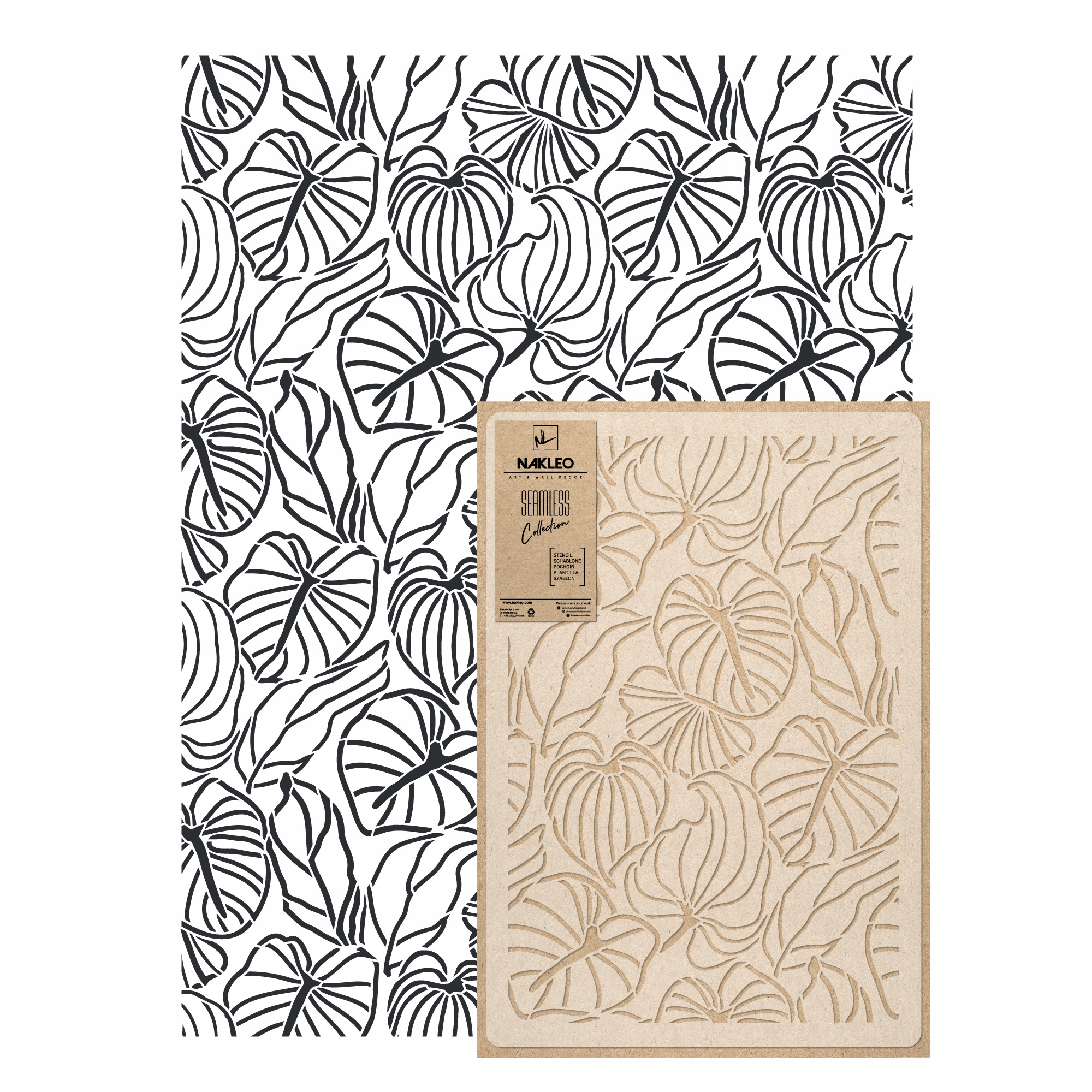 Opakovatelná malířská šablona Opakovaně Použitelný 59x95 cm Tapeta Tropické Listy