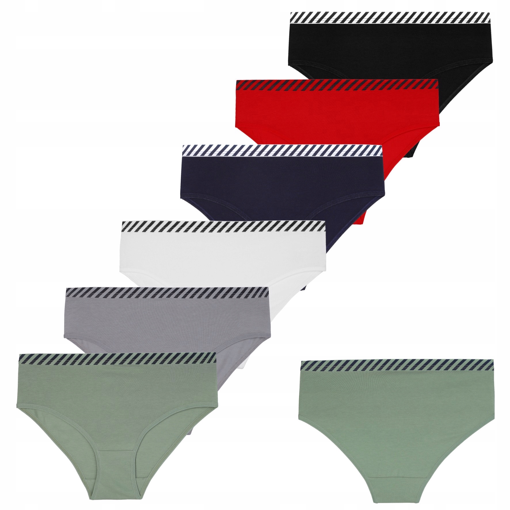 ZESTAW 6-PAK MAJTKI FIGI DAMSKIE BAWEŁNIANE KOLOROWE KLASYCZNE MORAJ XL