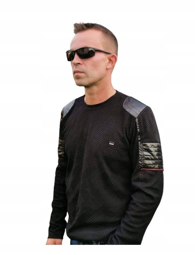 MONDO Premium Koszulka Bluzka jodełka czarna XL Rozmiar XL