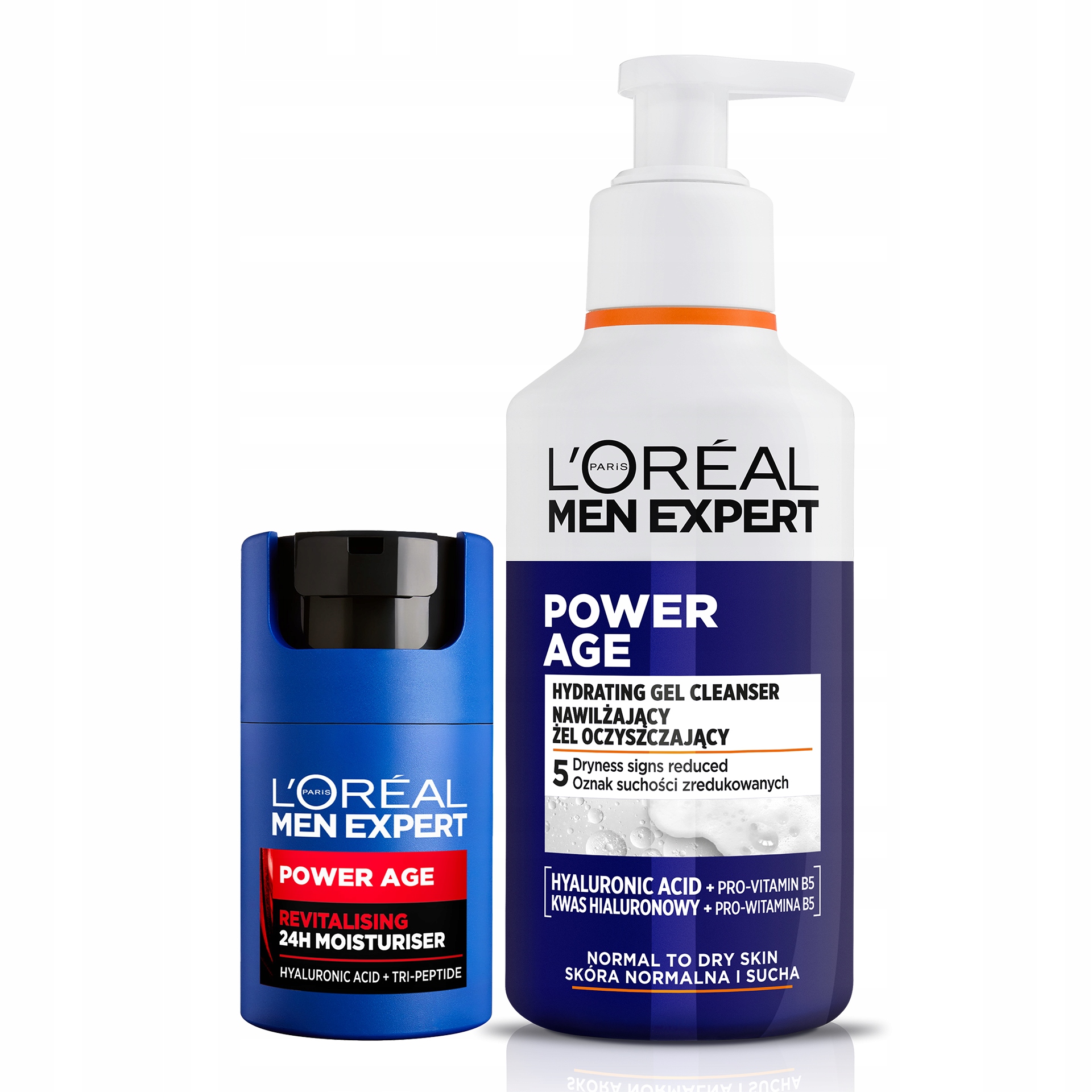 Zestaw L'Oréal Men Expert Power Age Krem i Żel do Twarzy dla Skóry Suchej