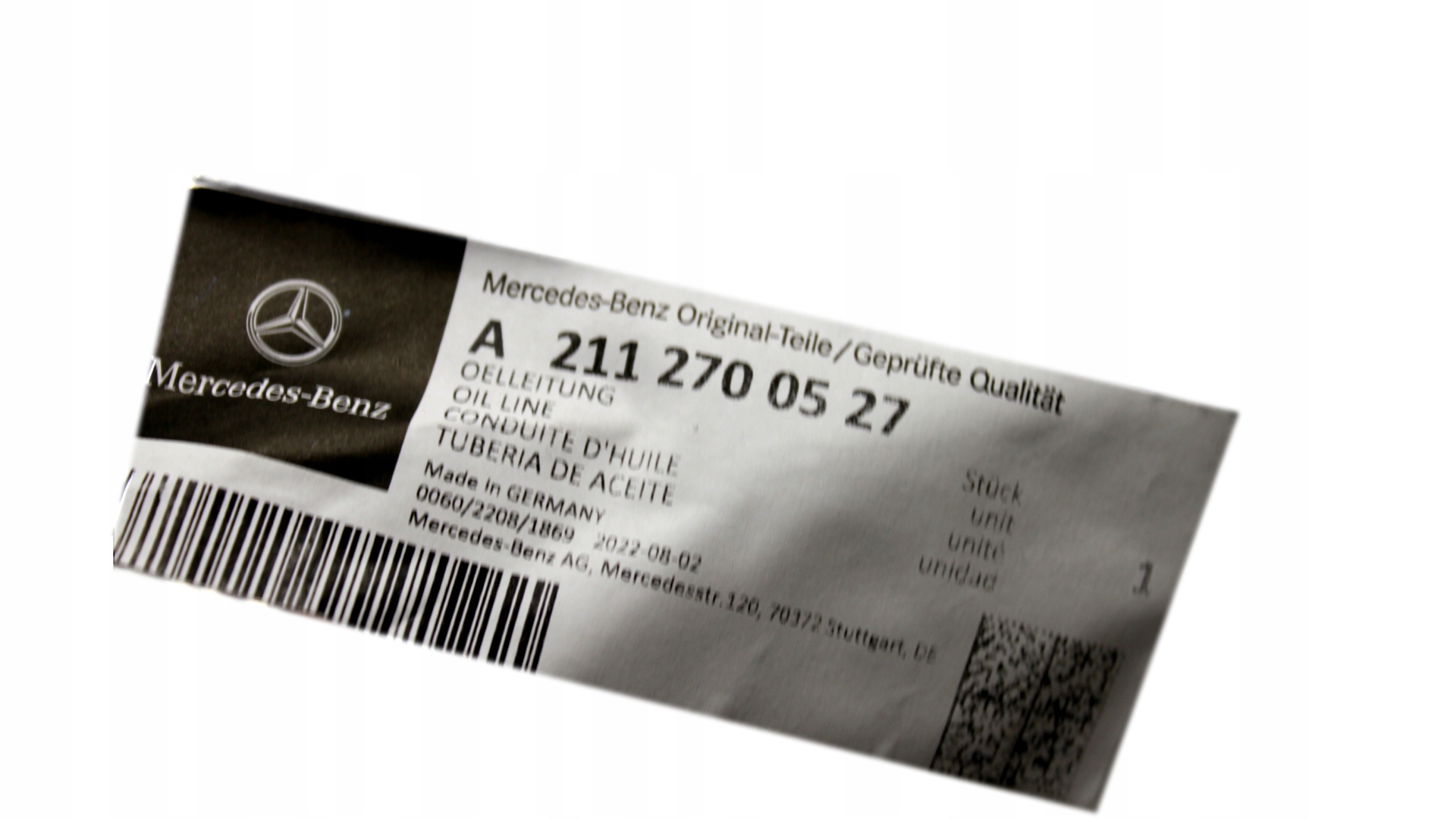 MERCEDES W211 Przewod olejowy skrzyni gorny OE Wersja Europejska