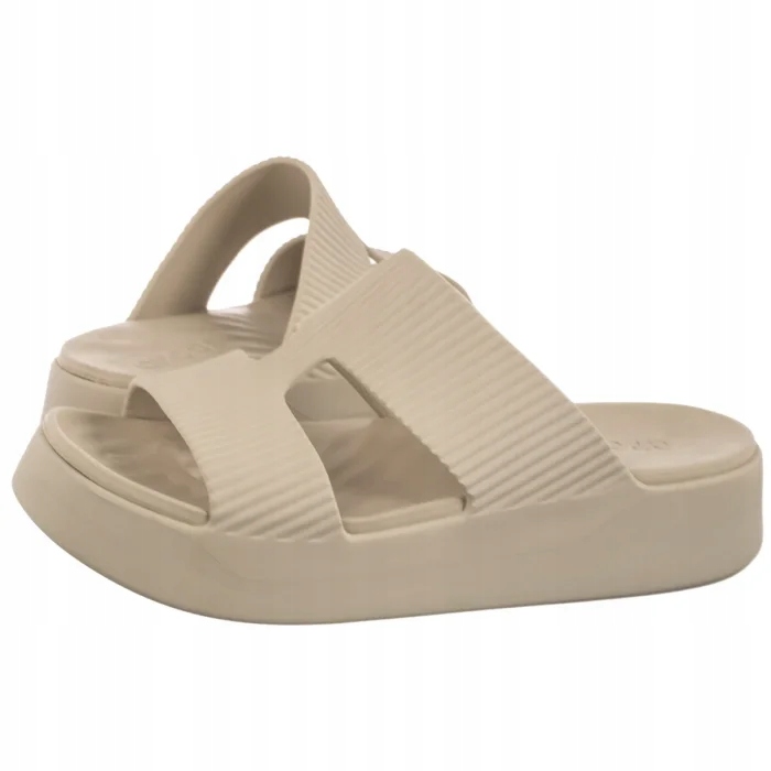 Dámské boty Nazouváky Crocs na platformě Getaway Groove 210701 Béžová