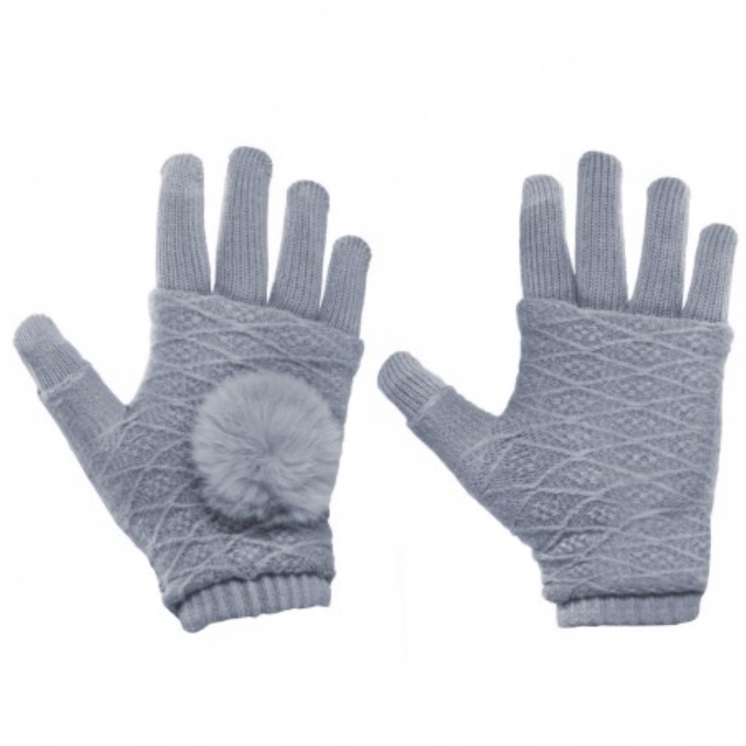 

Rękawiczki 2W1 Dotykowe Z Pomponem
