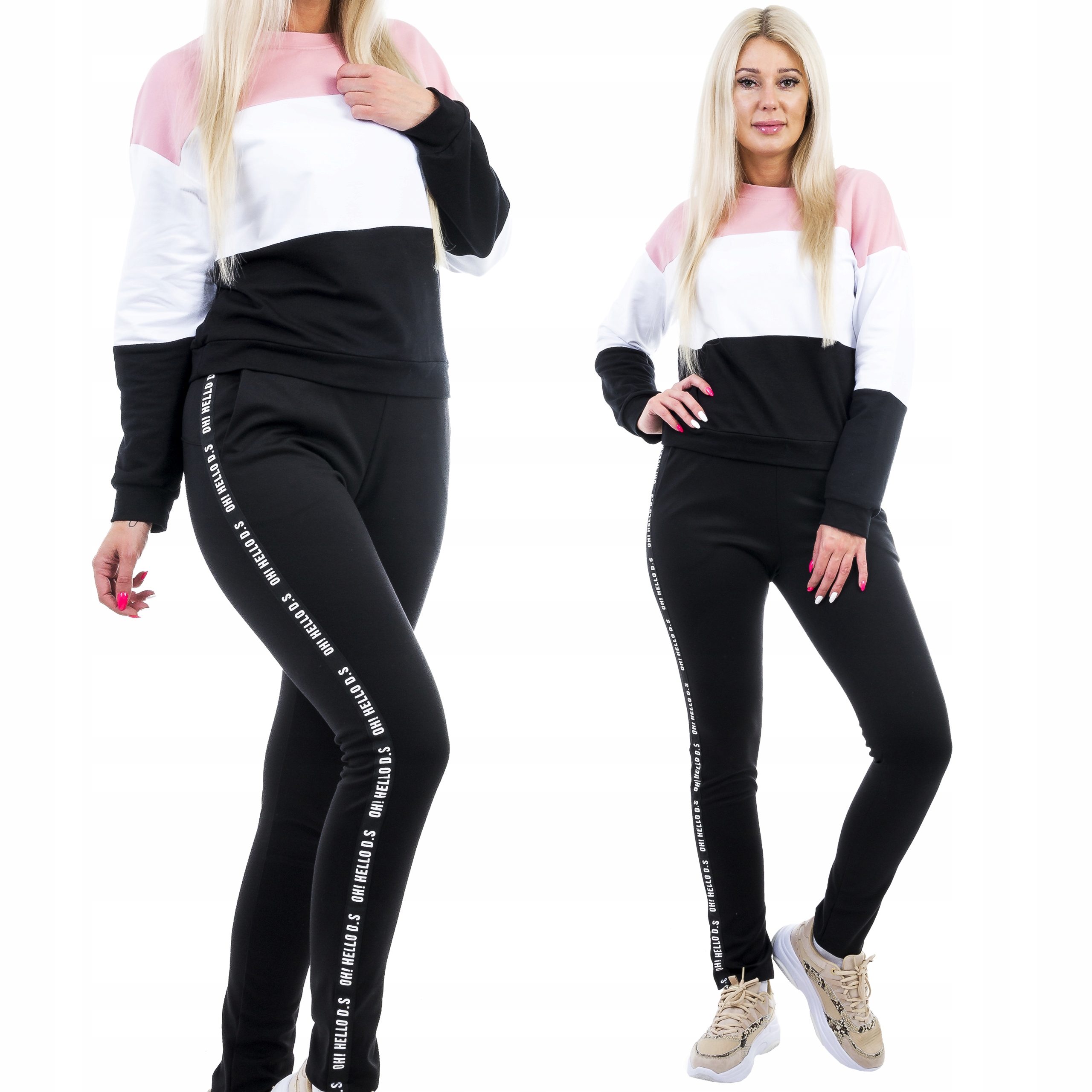 

Z288 Komplet Dres Lampas Pasy Różowo- Czarny r 48