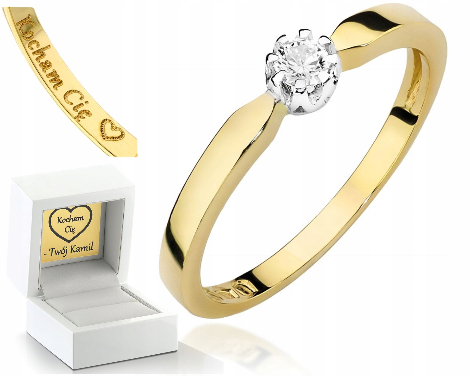 Zlatý Prstýnek S Brilianty Gravírování Bonus 585