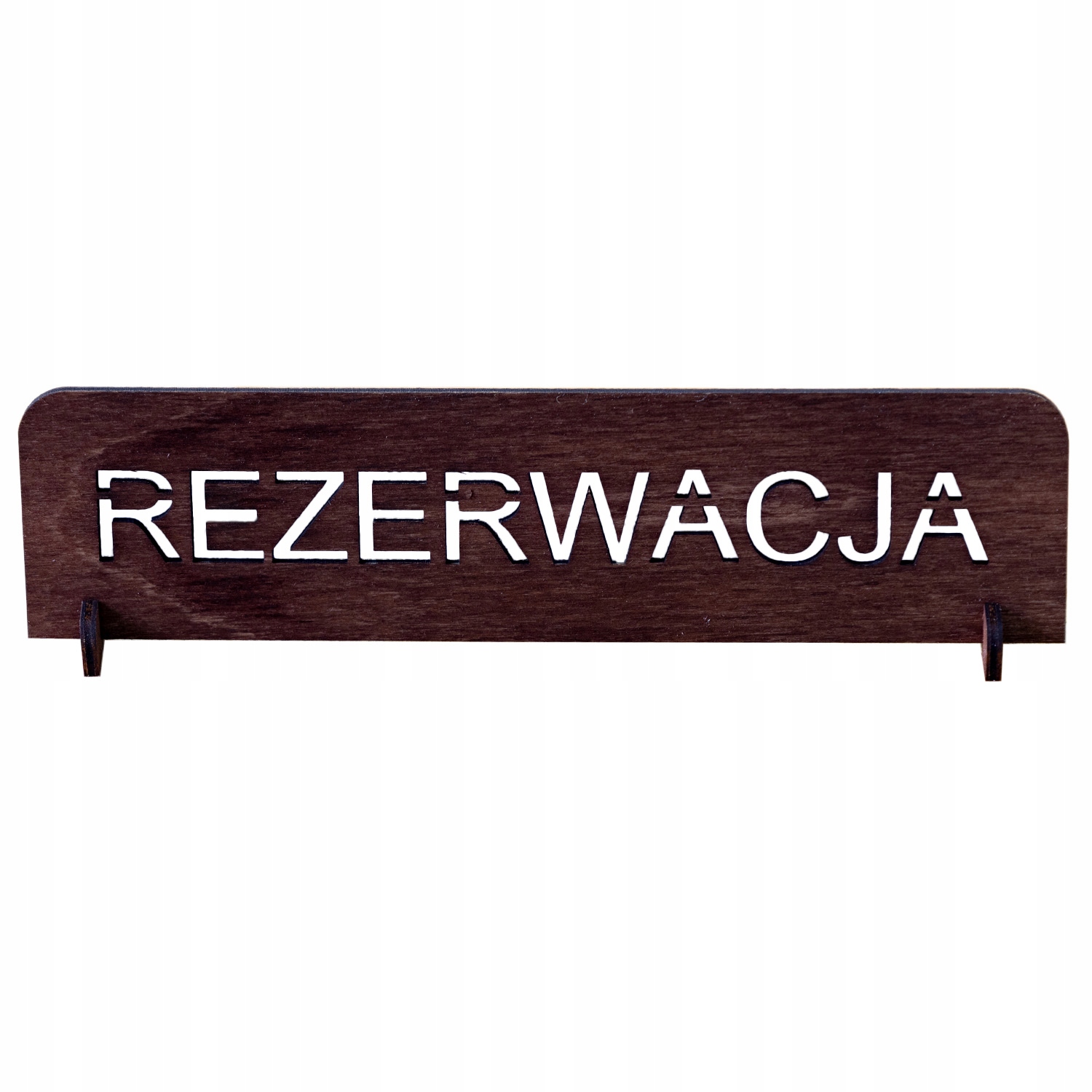 REZERWACJA DREWNIANA TABLICZKA NA STÓŁ INFORMACYJNA DO RESTAURACJI HOTELU